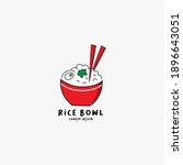 rice bowl icon logo concept... | Shutterstock .eps vector #1896643051