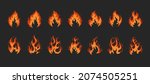 cartoon fire flame icon... | Shutterstock .eps vector #2074505251