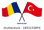 romania and turkey flags... | Shutterstock .eps vector #1852153894