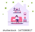 work at home during an outbreak ... | Shutterstock .eps vector #1675380817