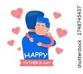 happy father's day. dad with... | Shutterstock .eps vector #1748745437