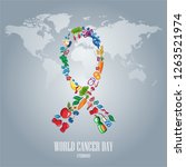 world cancer day illustration... | Shutterstock .eps vector #1263521974