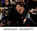 Small photo of Amherst, N.H., USA — Jan. 19, 2024: Former U.N. Ambassador Nikki Haley listens to a reporter’s question at MaryAnn’s Diner.