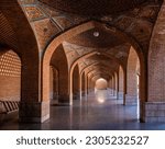 Small photo of Arcade in the courtyard of Blue Mosque or Masjed-e Kabud in Persian, Goy Masjed in Azeri in Tabriz, East Azerbaijan Province, Iran.