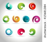 set of abstract swirl colorful... | Shutterstock .eps vector #415681384
