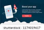 rocket themed website header... | Shutterstock .eps vector #1174019617