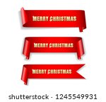 banner  ribbon merry christmas... | Shutterstock .eps vector #1245549931