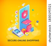 3d internet shopping isometric... | Shutterstock .eps vector #1830195521