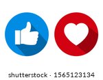 thumb up and heart icon design. ... | Shutterstock .eps vector #1565123134