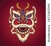 lion dance mask vector... | Shutterstock .eps vector #1621463344