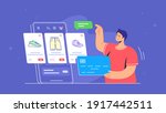 online store e commerce mobile... | Shutterstock .eps vector #1917442511
