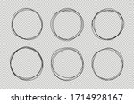 set of hand drawn circle line... | Shutterstock .eps vector #1714928167