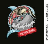 a zombie dolphin jumps in the... | Shutterstock .eps vector #2050576181
