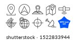 gps icon set. outline thin line ... | Shutterstock .eps vector #1522833944