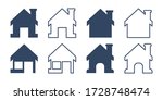 house icon set. flat style.... | Shutterstock .eps vector #1728748474