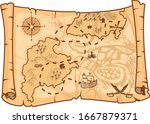 Illustration Of A Pirate Map...