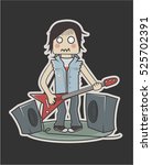 funny little rock guy sticker ... | Shutterstock .eps vector #525702391