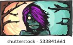 zombie horror banner  editable... | Shutterstock .eps vector #533841661