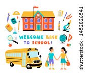 welcome back to school  cute... | Shutterstock .eps vector #1452826541