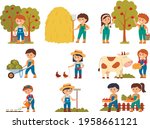 young people at farm vector ... | Shutterstock .eps vector #1958661121