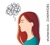 anxiety  sad and depressed... | Shutterstock .eps vector #2140445281