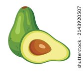  whole and half avocado vector... | Shutterstock .eps vector #2143920507