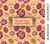 easter egg seamless pattern... | Shutterstock .eps vector #1641425017