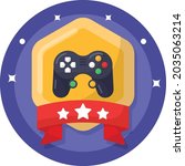 Gamer achievement Award Shield Concept Vector Icon Design, Esports or mind sport Symbol, Electronic sports Equipment Sign, Video gaming hardware Stock illustration