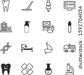 clinic vector icon set such as  ... | Shutterstock .eps vector #1592704054