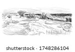 sand and dunes with grass on... | Shutterstock .eps vector #1748286104