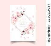 floral wedding invitation with... | Shutterstock .eps vector #1380619364