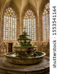 Small photo of HEILIGENKREUZ, VIENNA, AUSTRIA - AUG 9 2019: Fountain in the cloister of Heiligenkreuz Abbey a Cistercian monastery near Vienna; oldest continuously occupied Cistercian monastery in the world