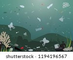 plastic pollution illustration... | Shutterstock .eps vector #1194196567