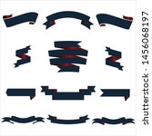 navy blue and red ribbon set... | Shutterstock .eps vector #1456068197