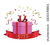 celebration gift with ribbons ... | Shutterstock .eps vector #1820198801