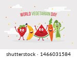 fruits and vegetable cartoon... | Shutterstock .eps vector #1466031584