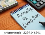 Small photo of Note about Annuity vs. Lump Sum and marker.