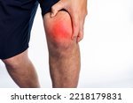 Small photo of Older men or women or young adults suffer from joint pain, arthritis and tendon problems. myositis injury from exercise Pain from gout and uric acid isolated on a white background