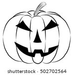 pumpkin lantern icon in outline ... | Shutterstock .eps vector #502702564