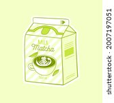 matcha cartoon milk. asian... | Shutterstock .eps vector #2007197051