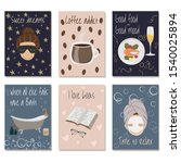 vector set of cards with... | Shutterstock .eps vector #1540025894