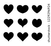set vector hearts black color... | Shutterstock .eps vector #1229296924