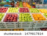 Fresh Healthy Fruits On Shelves ...