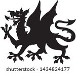 heraldic dragon tattoo. black   ... | Shutterstock .eps vector #1434824177
