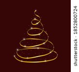 shining christmas tree. golden... | Shutterstock .eps vector #1852800724