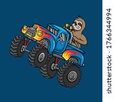 it's for fun  sloth riding a... | Shutterstock .eps vector #1766344994