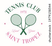 retro tennis club vector art...