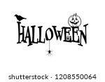 black halloween text on white... | Shutterstock . vector #1208550064