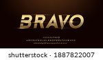 sport modern alphabet gold font.... | Shutterstock .eps vector #1887822007