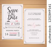 wedding invitation font and... | Shutterstock .eps vector #1202849161